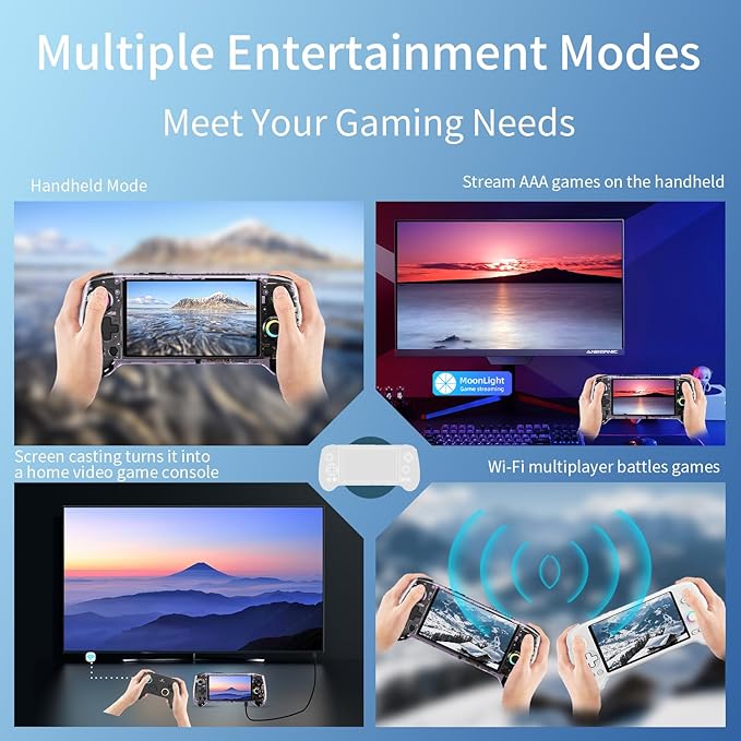 GiipGoop RG557 Retro Handheld Game Console RG557 Android Handheld Console RG557 Retro Emulator, 5.48" AMOLED, Dimensity 8300, Android 14, WiFi 6E & BT 5.3, Hall Joystick Purple