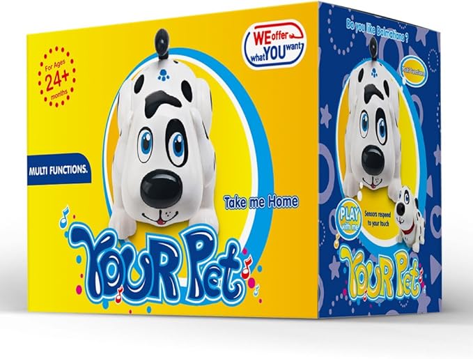 WEofferwhatYOUwant Robot Dog Harry – Electronic Interactive Dalmatian Puppy Toy for Toddlers – Touch-Activated, Singing, Barking, Walking – Smart Bump & Go Robot Pet Dog Toy for Kids Ages 2+