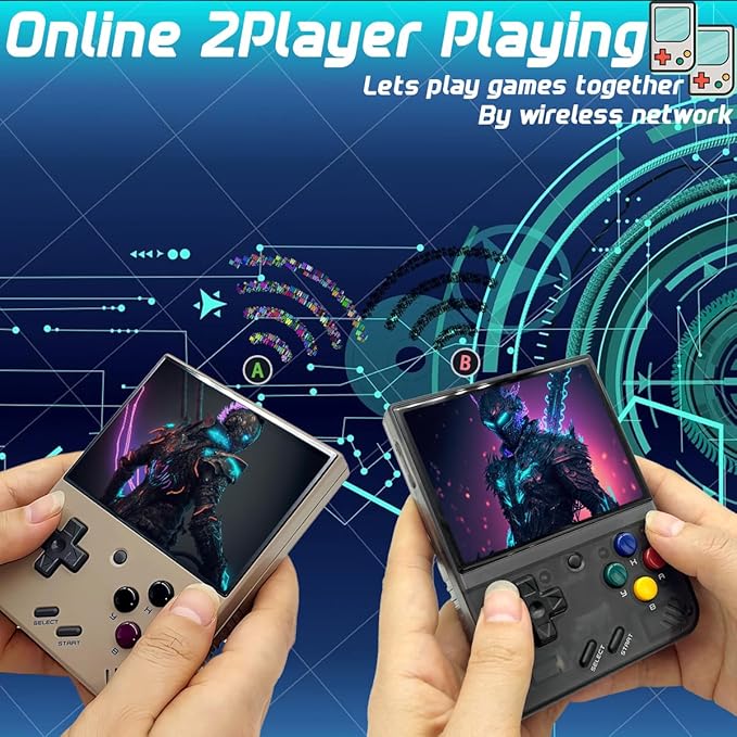 Miyoo Mini Plus OnionOS Handheld Game Console 3.5-inch 640*480 Screen 3000mAh Miyoo-mini+ with Portable Case Transparent Black