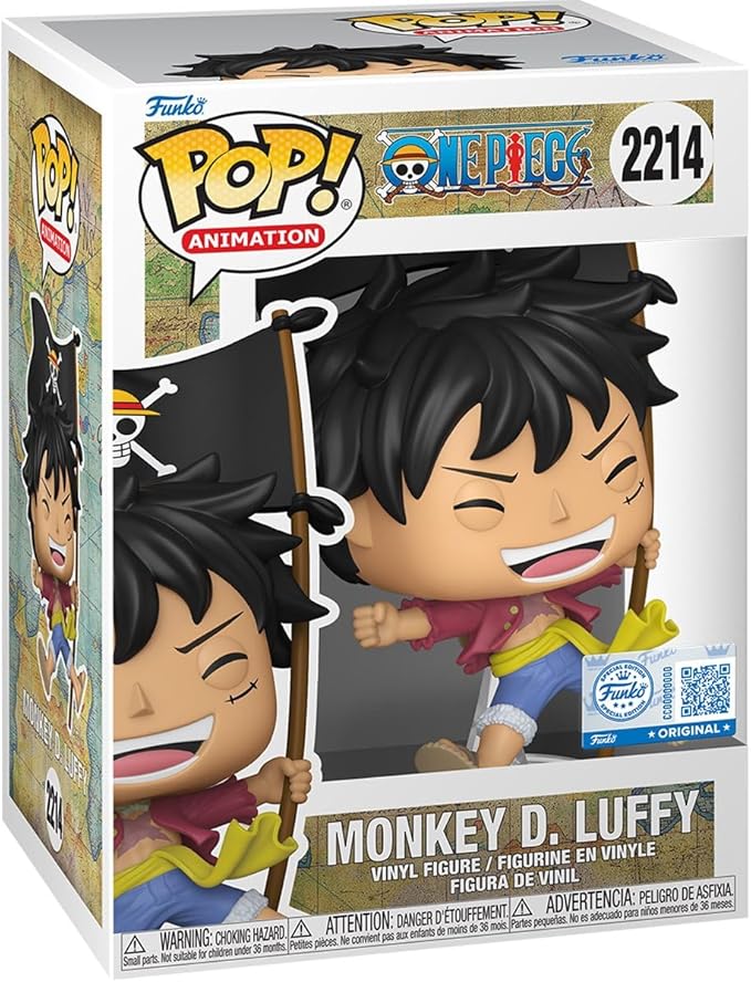 Funko One Piece Metallic Monkey D Luffy with Flag Exclusive Pop Vinyl Figure 2214