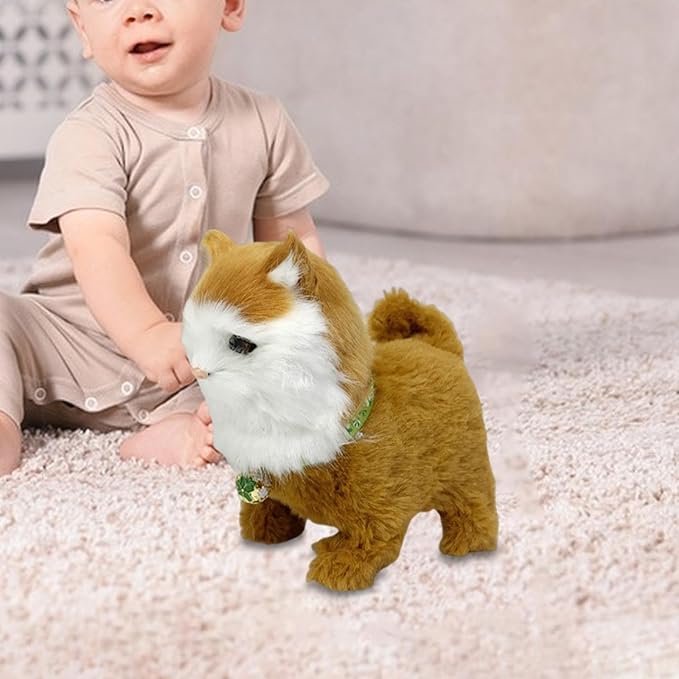 Electronic Walking Cat Toy, Robotic Pet, Vivid, Realistic, with Moving Tail, and, for Children, Gold
