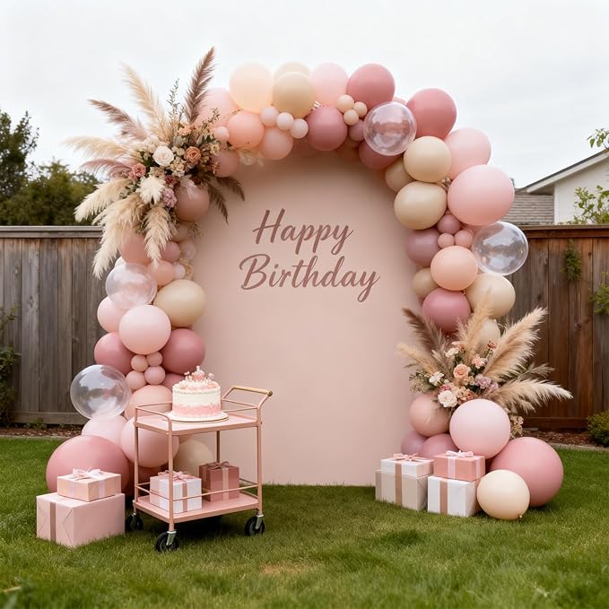 FunHot Dusty Pink Balloons, 50 Pcs Light Pink Balloon, Blush Balloons, 12 Inch Apricot Transparent Latex Balloon for Girl Birthday Valentine's Day Baby Shower Bridal Shower Wedding Party Decorations