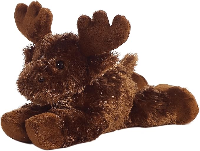 Aurora® Adorable Mini Flopsie™ Maxamoose™ Stuffed Animal - Mini Companions Ready for Playful Adventures - for Kids All Ages, Toddlers, Adults, and Families - Brown 8 Inches