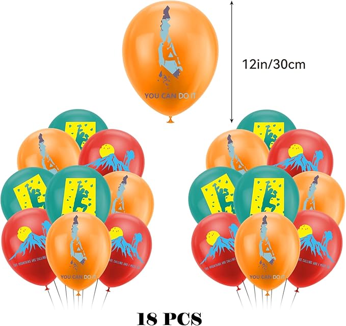 Climbing Party Decoration Rock Climbing Birthday Party Supplies Sports Decorations Includes Climbing Happy Birthday Banner Balloons Cake Topper Cupcake Toppers Spirals