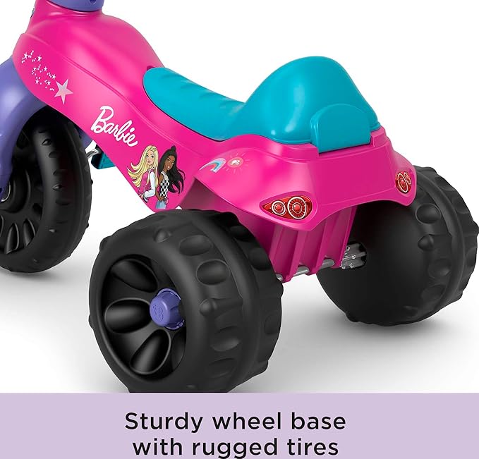 Fisher-Price Barbie Tricycle with Handlebar Grips and Storage Area, Multi-Terrain Tires, Tough Trike (Amazon Exclusive)