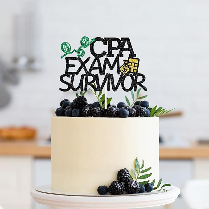 CPA Exam Survivor Cake Topper, CPA Graduation Cake Decorations, CPA Exam Passed, Accounting Grad Party Supplies