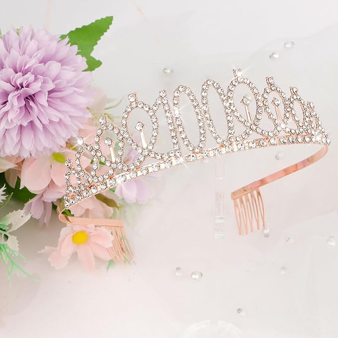 CIEHER 100th Birthday Crown + Sash + Pearl Pin Set, Fabulous 100th Birthday Gifts for Women, Happy Birthday Party Supplies