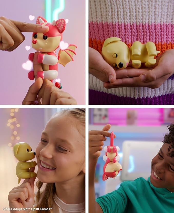 Adopt Me! x Fingerlings Dog, Interactive Pet with 40+ Sounds & Reactions (Ages 5+)