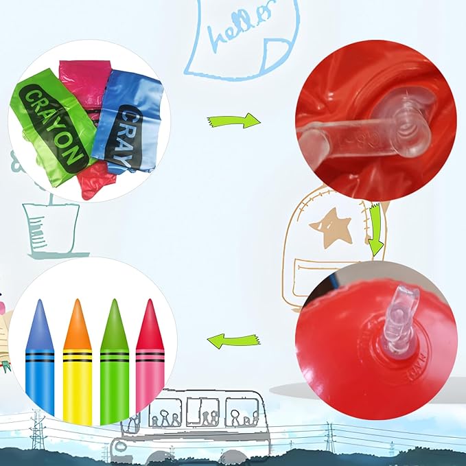 Giant Inflatable Crayons Balloon - Back To School Balloons Decorations - Party Supplies and Gifts - (4Crayons)