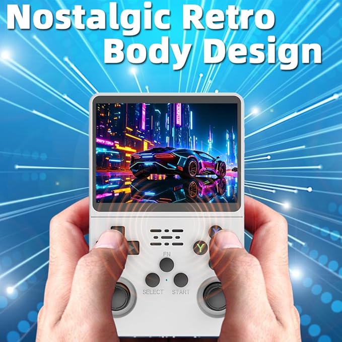 R36S Handheld Game Console 3.5-in 640*480 IPS OCA Screen 3200mAh Opensource System White