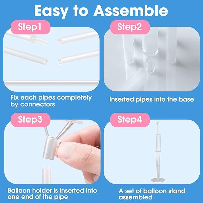 10 Sets Balloon Stand Kits, Balloon Sticks Holders with Base for Table Graduation Birthday Baby Shower Gender Reveal Party Decorations