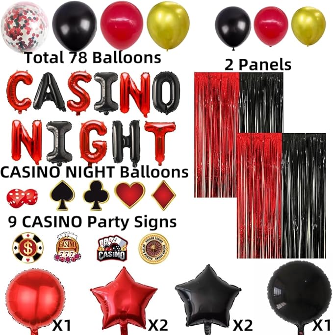 Casino Theme Birthday Party Decorations Las Vegas Casino Night Poker Party Supplies Set