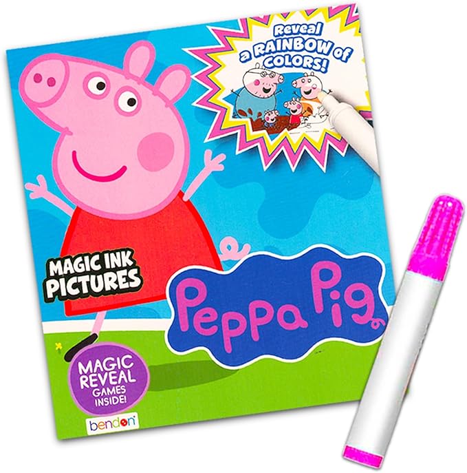 Bendon Peppa Pig Imagine Ink Coloring Book Set for Girls Boys - 12 Pack No Mess Coloring Books, More (Peppa Pig Party Supplies)