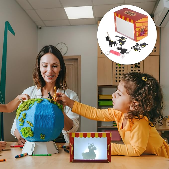 TOYANDONA DIY Puppet Show Craft Sets for Kids Puzzle 1 Set Mini Shadow Puppet Theater Shadow Puppets Puppet Theatre for Kids Puppets for Plaything DIY