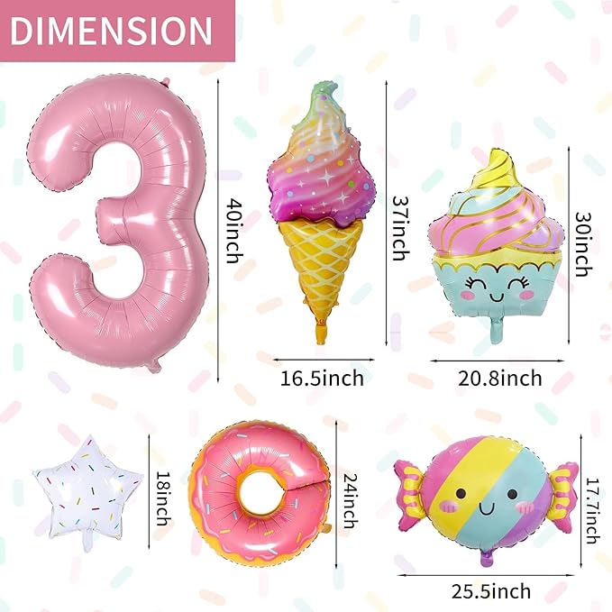 Donut 3rd Birthday Decorations for Birthday Party Decorations Party Supplies Backdrops for Girls