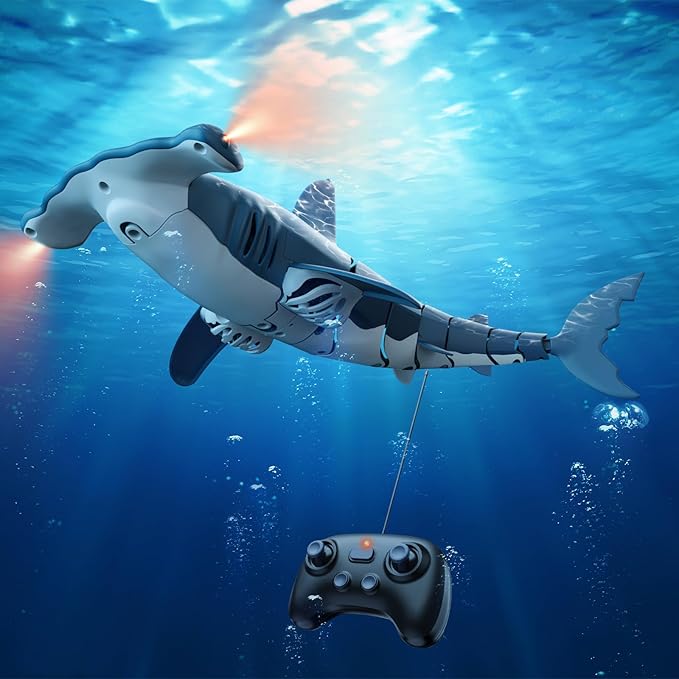 Remote Control Shark Toys High Simulation,Water Toys for Kids, High Simulation Shark for Pool & Bath, Ideal Gifts for Boys Ages 6+(Blue)