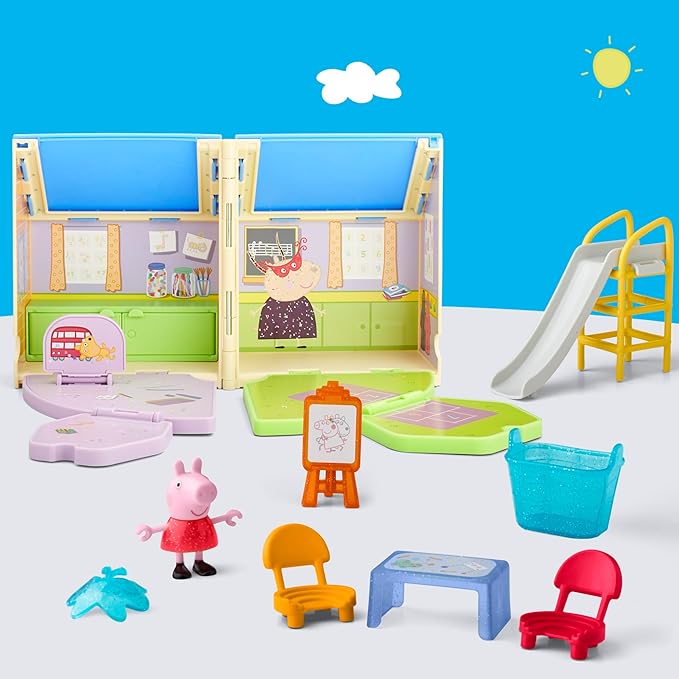 Peppa Pig Peppa's Pop-Open Playgroup Playset with Figure, Preschool Toys for 3 Year Old Girls and Boys and Up