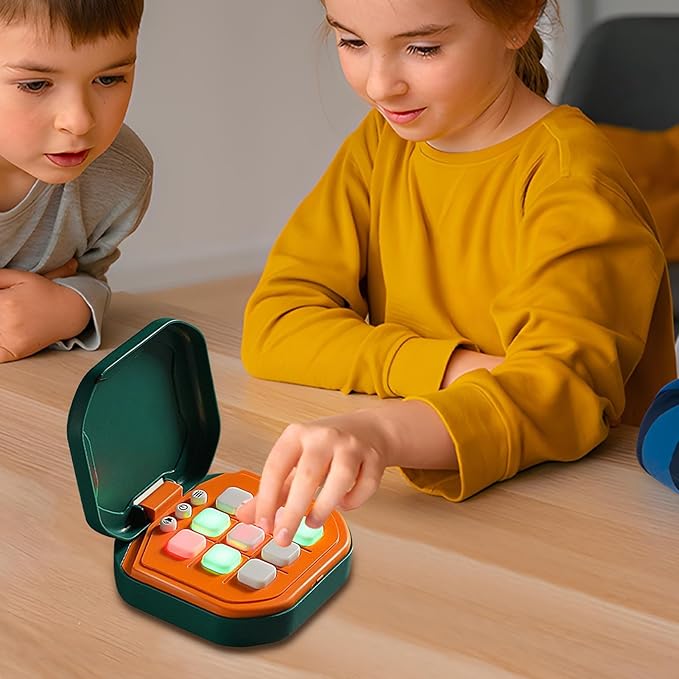 Electronic Puzzle Console Game - Handheld Brain Challenge Toy for Kids | LCD Screen with Interactive Logic Matching System, Portable Memory Training Device for Travel Entertainment 4.13x3.86x1.77 in