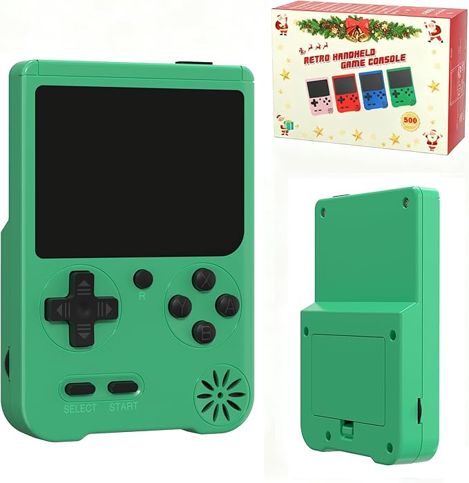 Handheld Games Console, Built-in 500 Video Games, Portable Video Gaming Player with 3.0 Inch lPS Screen，Rechargeable Retro Electronic Gaming System, Pocket Mini Arcade