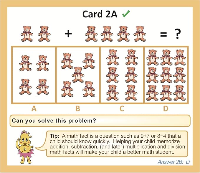 TestingMom.com Gifted Learning Flash Cards – Math Concepts for 1st Grade - 2nd Grade – Addition, Subtraction, Fractions, and More for Grade 1 - Grade 2 CogAT Test, Iowa Test, NYC Gifted and Talented