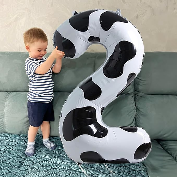 40 Inch Number 9 Balloons for Boys, Cow Print Giant 9th Birthday Party Number Balloons Decor, Self Inflating Foil 9 Balloons for Girls Farm Animal Theme Cowboy Cowgirl Theme Party Decorations Supplies