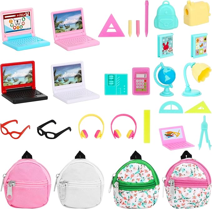ONEST 29 Pieces Mini House School Supplies Mini School Accessories Miniature House Home Miniature Model DIY Accessories