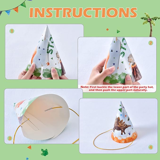 WERNNSAI Birthday Party Hats - 12 Pcs Birthday Party Supplies Cone Hat Headbands Colorful Paper Party Hats for Kids