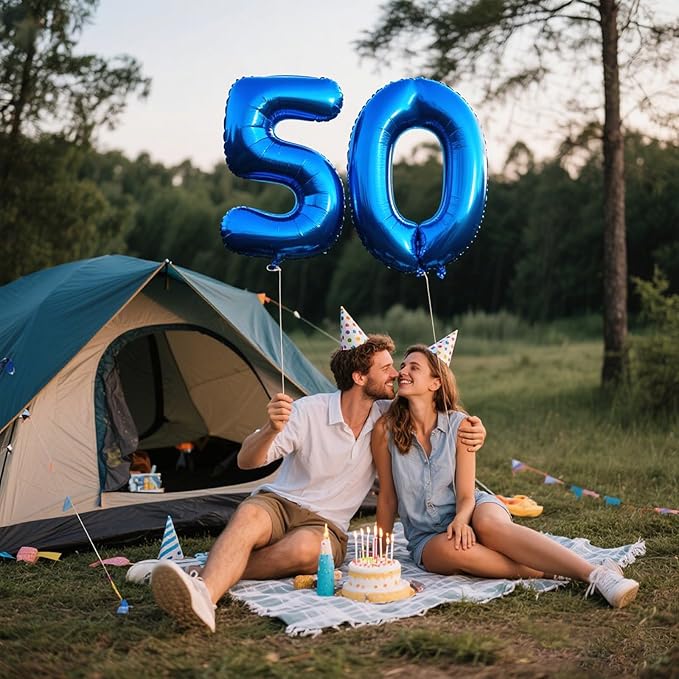 40 Inch Navy blue Number 50 Digital Balloon,Jumbo Mylar Foil Helium Balloon for 50 Balloons for Birthday Party,Wedding Anniversary Party Decorations