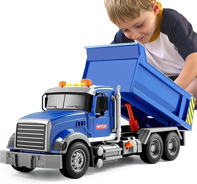 Dwi Dowellin Toddler Trucks Toys for Boys Age 3-5,Big Dump Truck with Lights and Sounds,Kids Boy Toys Christmas Birthday Gift Car