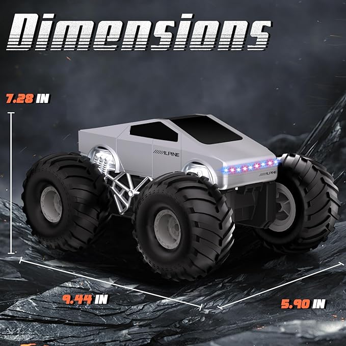 Remote Control Car, 1:16 RC Cars Scale All Terrain Electric Vehicle, LED Lights Toys Monster Trucks, Brithday Gift for Boys Girls & Adults