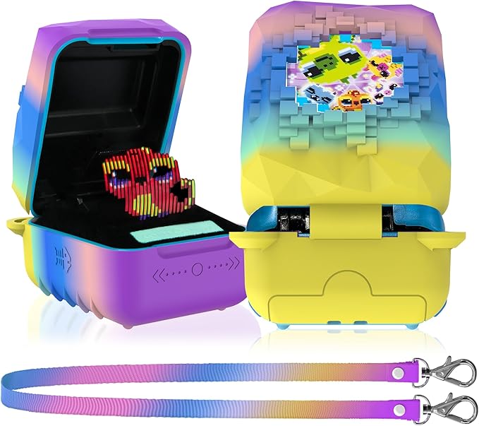 Silicone Case for Bitzee Magicals Interactive Toy, Anti-Scratch, Washable, Shockproof Silicone Protective Cover for Bitzee Magicals Interactive Toy Accessories with Lanyard - Colorful