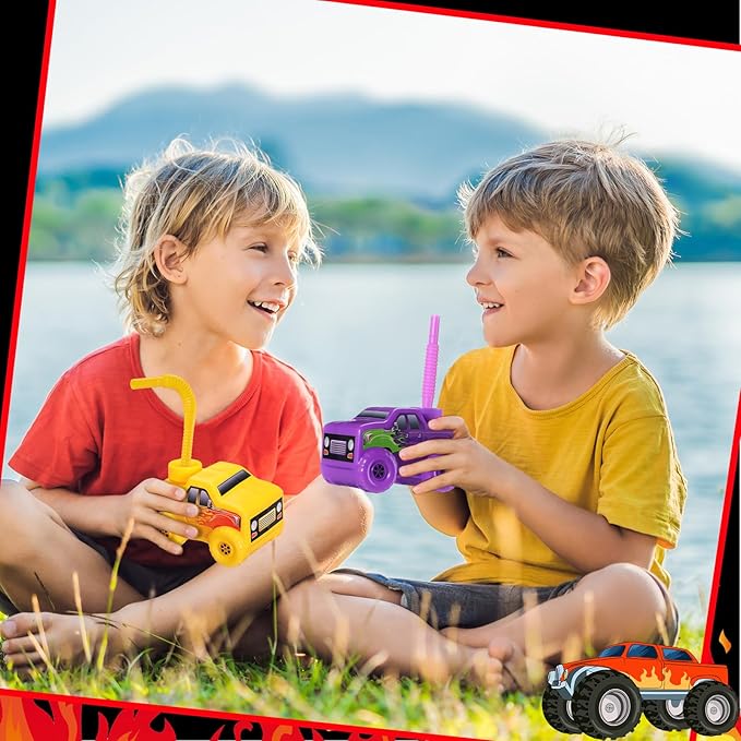 Tanlade 12 Set Monster Truck Road Cups with Straws, Plastic Vehicle off Road Drink Cup Reusable Truck Cups Bulk Race Car Birthday Party Favor Supplies for Racing Party Supplies (Classic Color)