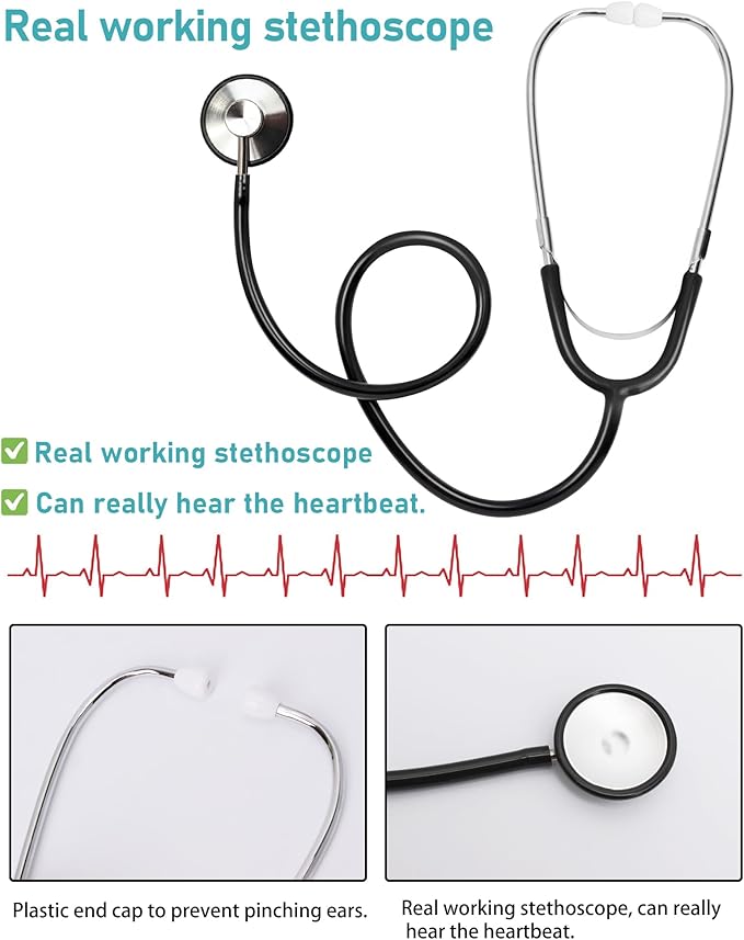 ICECUTE Doctor Costume for Kids Scrubs with Accessories,7Pcs Toddler Halloween Costume for Boy Girls,3-11 Years