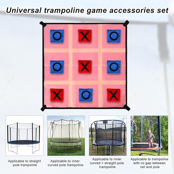 Toe Bean Bag Toss Games, Trampoline Game Accessory with Toe Frame Back Panel 10 Bean Bag for Kids Adults Family Outside & Indoor Recreation Supplies