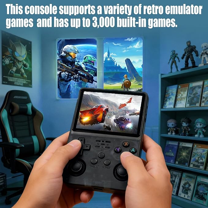 R36S Handheld Game Console Retro Gaming Console Portable Handheld Retro Game Console Preloaded with Built-in Games Handheld Emulator Console (64, GB)
