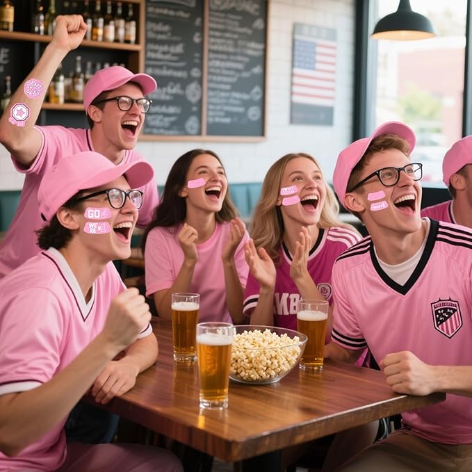 Gameza Pink Face Glitter Eye Black Stickers, 36PCS Football Baseball Breathable Eye Stickers, Soccer Face Sticker Party Favors for Adults Lacrosse Fans, Spirit Day Accessories(Glitter, Pink)