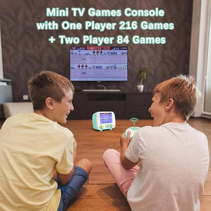 Handheld Game Console, Retro Mini Arcade Machine with 2.8″ Screen, Featuring 216 Classic One-Player Games and 84 Classic Two-Player Games, Supports for Handheld Controller & AV Output Connection TV