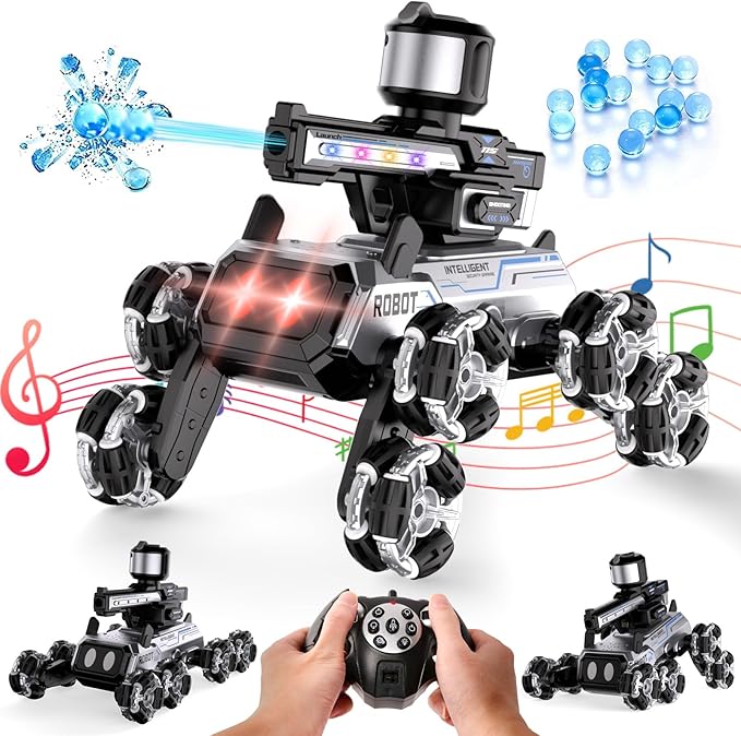 Godboat Robot Dog - Smart Toys for Kids with Music & LED Eyes, 2.4GHZ RC Car, 8-Wheel Stunt, 9+ Lifelike Actions and Water-Shooting, Age 3 4 5 6 7 8 Year Old Boys Girls Christmas & Birthday Gifts 2026