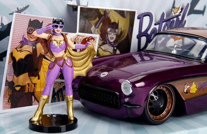 Jada DC Comics Bombshells Batgirl & 1957 Chevy Corvette Die-cast Car, 1:24 Scale Vehicle & 2.75-Inch Collectible Figurine 100% Metal