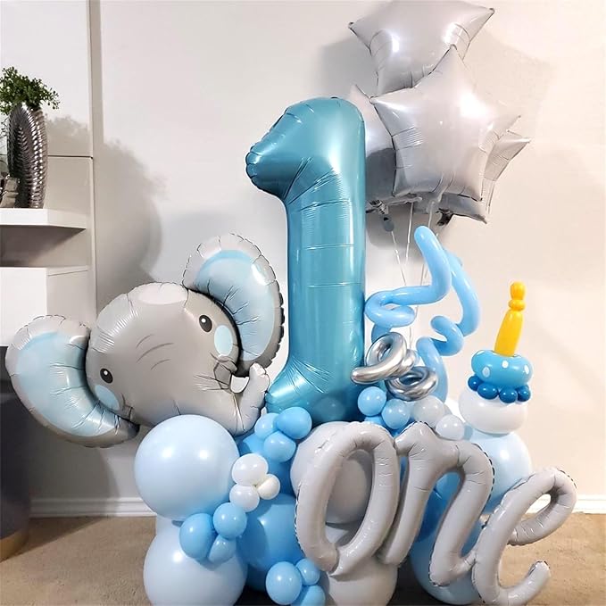 40 Inch 7th Birthday Number Balloon, Baby Blue Foil Giant Self Inflating 7 Balloons, Mylar Light Sky Blue Helium Number 7 Balloons for Boys Kids Birthday Party Decor Anniversary Decorations Supplies