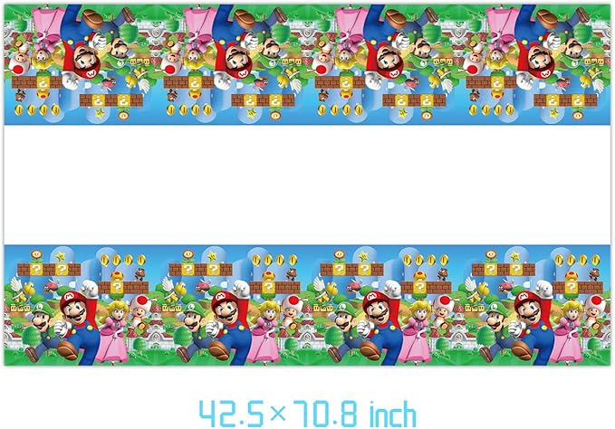 Mario Party Supplies 41Pack include 20 plates, 20 napkins 1 tablecloth for Mario birthday party decoration