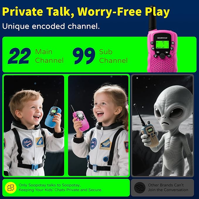 Rechargeable Walkie Talkies for Kids, Easter Basket Stuffers/Easter Gifts for Kids, Walkie Talkie Toys for Girls Boys, Outdoor Toys Games for Kids, Gifts for 3 4 5 6 7 8 9 10 Year Old Girls Boys