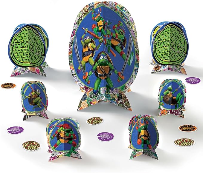 Table Centerpiece Kit (27 Pc Set) - High-Quality & Sturdy, Perfect Party Essential For Themed Parties & Events, TMNT: Mutant Mayhem