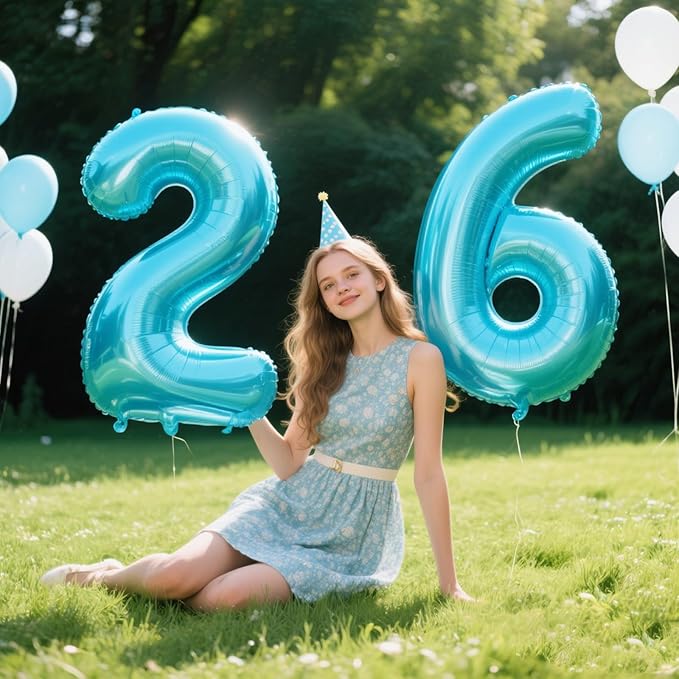 40 Inch Light Blue Foil Number 6 Foil Balloon 6th 16th 60th 66th Birthday Jumbo Anniversary Corporate Milestone Event Decorations Dark Blue 6 Digit Birthday Party