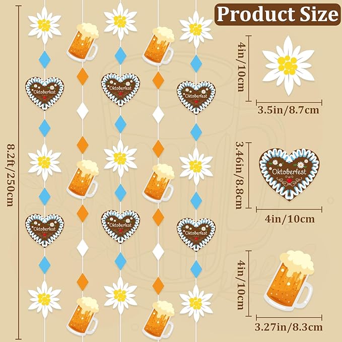 MARFOREVER 41 Ft Pre-Strung Oktoberfest Banner Oktoberfest Decorations, Bavarian German Party Hanging Garland Streamers Oktoberfest Signs for Beer Festival Oktoberfest Party Supplies