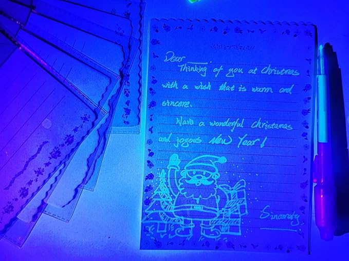 SCStyle 12 Pcs Party Favors | 6 Invisible Ink Pen and 6 Mini Notepads Spy Pen with UV Light Birthday Party,Writing Secret Information Easter Day Halloween Christmas Party Bag Gifts for Students