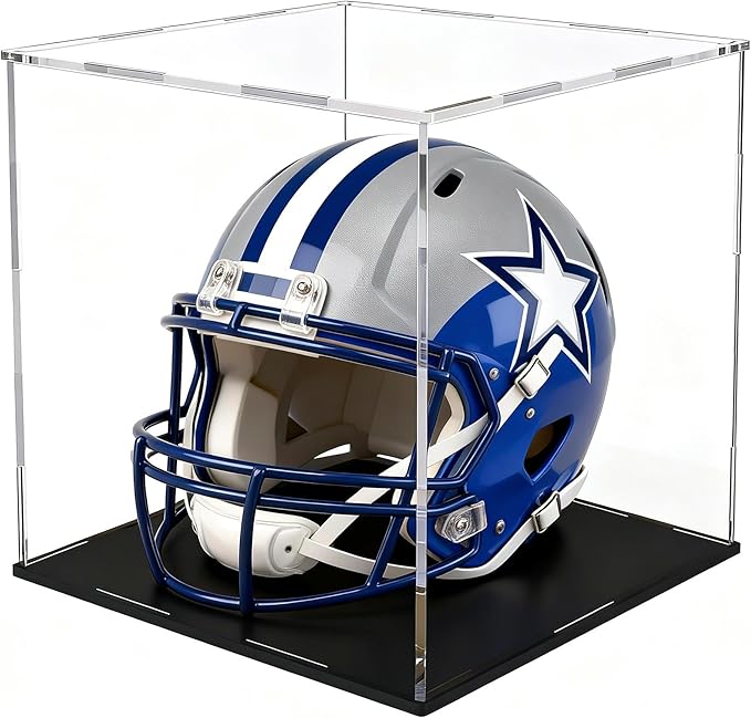 Acrylic Display Case 12x12x12 Inch, Clear Collectible Display Box with Matte Black Base, Dustproof Showcase for Figures, Models, Sports Memorabilia – Easy Self Assembly