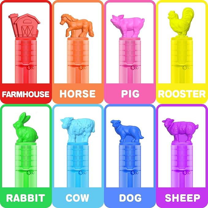 32Pcs Animal Farm Bubbles with Gift Box, Party Favors for Kid, Mini Dog/Horse Bubble Wands Bulk, Birthday Decoration, Pinata Filler, Goody Bag Stuffers Supplies, Carnival Prizes, Classroom Gift Toy
