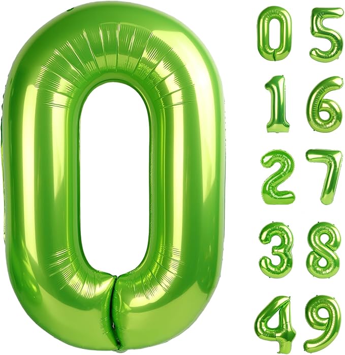 Light Green Helium Number Balloon 40 Inch, Giant Foil Light Green Number 0 Birthday Balloons, Large Numbers 10 20 30 40 50 60 70 80 90 100 2026, Party Celebration Supplies Decorations