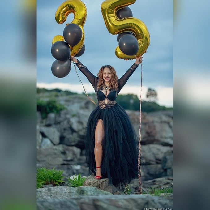 40 Inch Number 7 Balloon, 6 7 Birthday Decorations, Gold Seven Birthday Decor, 7 17 27 70 Year Old Balloon Number for Engagement, Wedding, Graduations